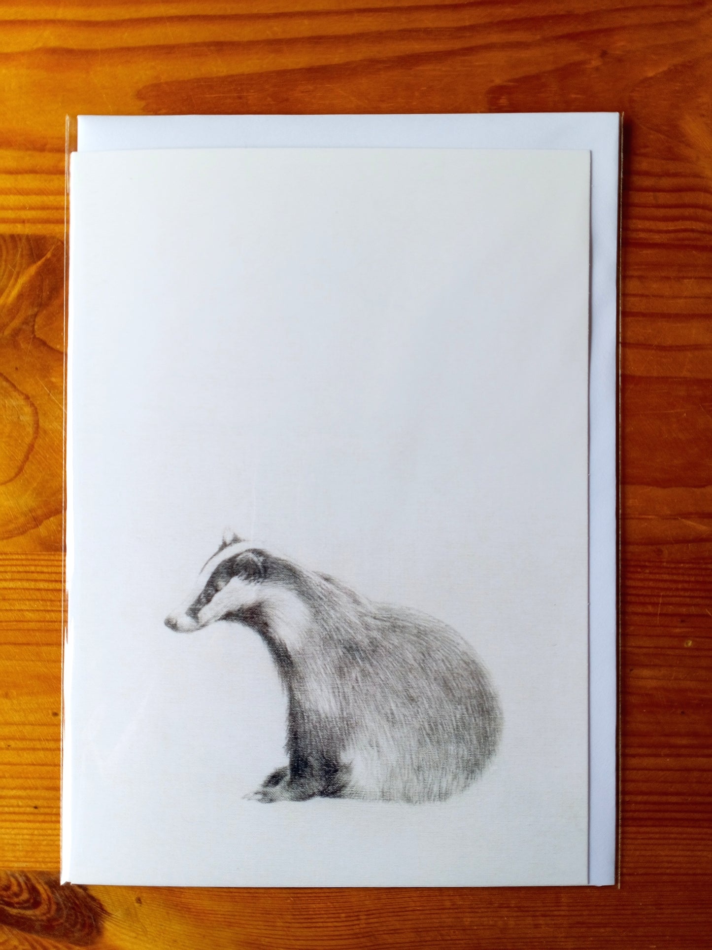 "Drawings on Cotton - Badger" Printed Card