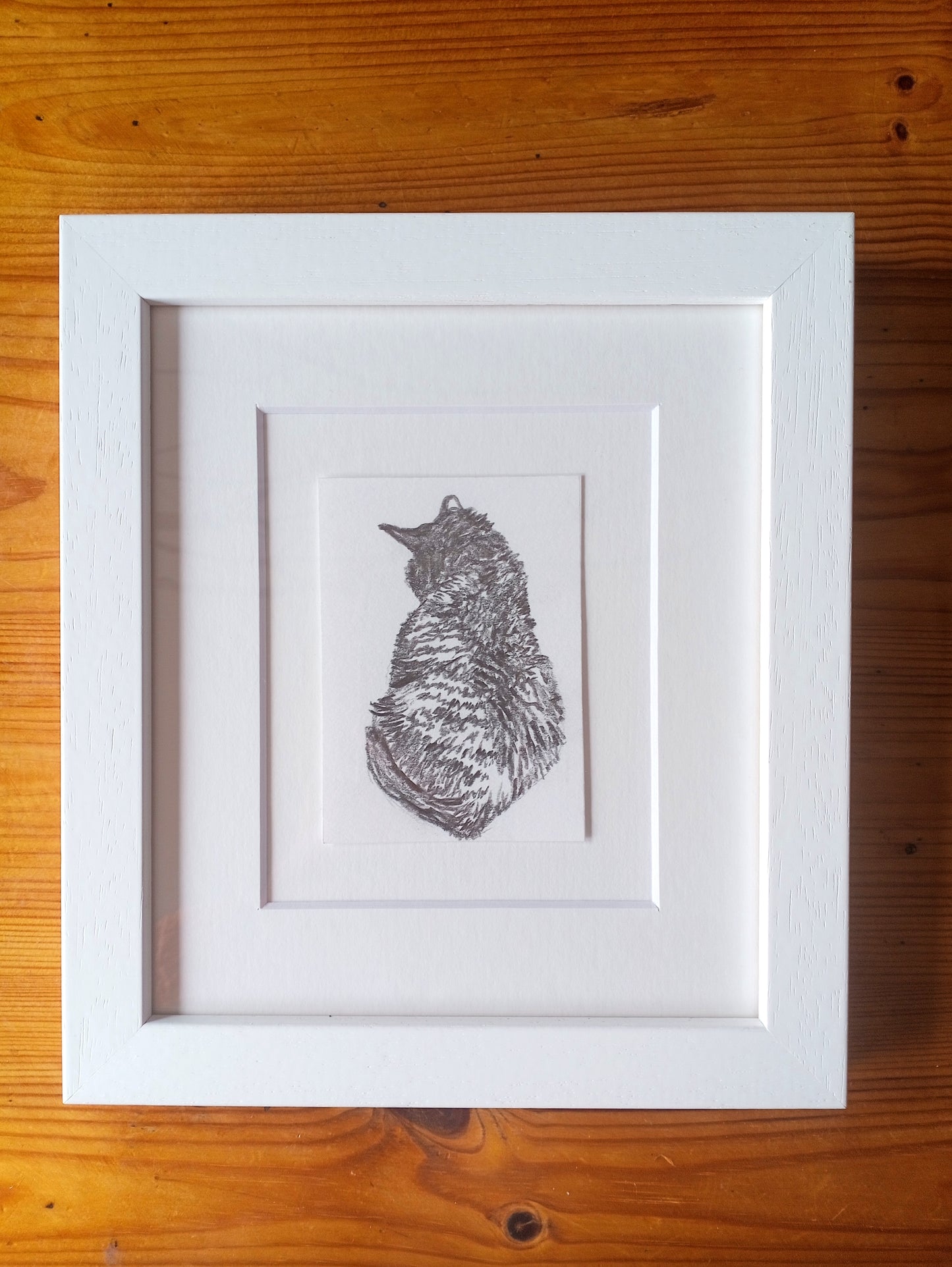 Miniature Cat Drawing Original