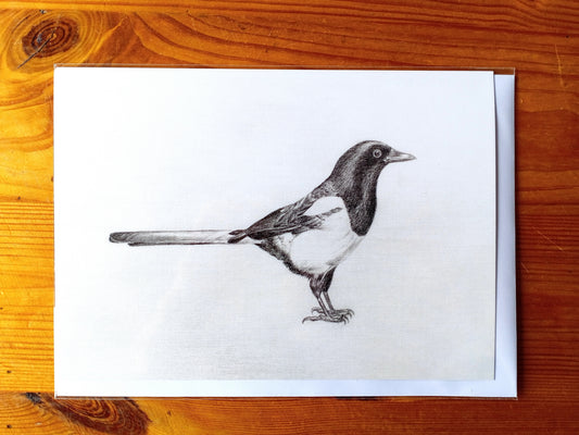 "Drawings on Cotton - Magpie" Printed Card